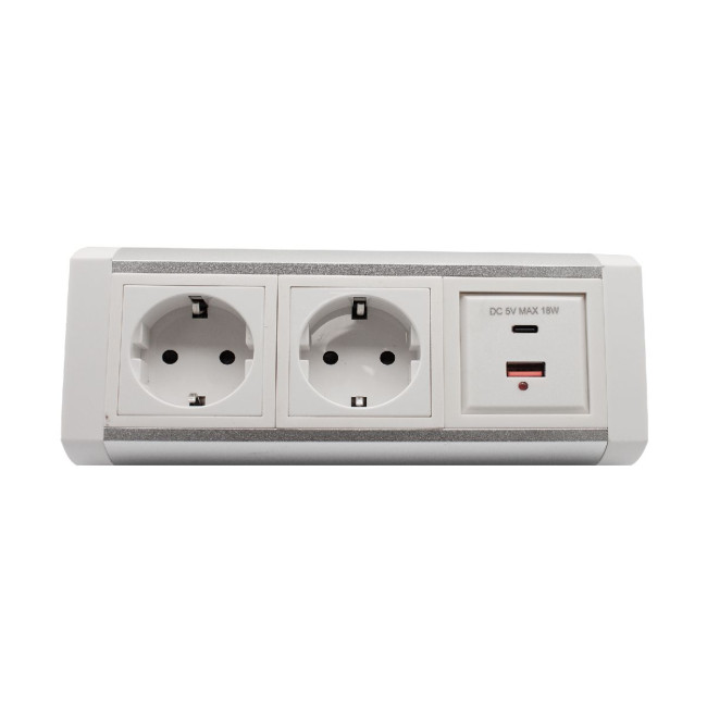 Блок розеток LK-RSA (2 секции 1 USB + 1 type-C) Mebax 00-00002873 Блок розеток LK-RSA (2 секции 1 USB + 1 type-C) Mebax 00-00002873