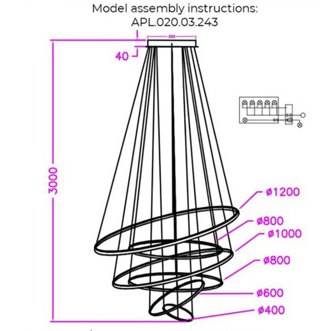 Подвесная светодиодная люстра Aployt Monisia APL.020.03.243 Подвесная светодиодная люстра Aployt Monisia APL.020.03.243