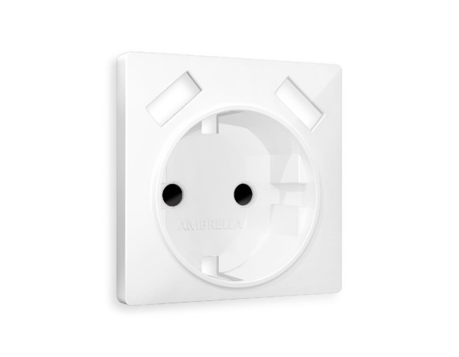 Лицевая панель для розетки с/з со шторками 2USB A+A Ambrella Volt Alfa AP1090 Лицевая панель для розетки с/з со шторками 2USB A+A Ambrella Volt Alfa AP1090