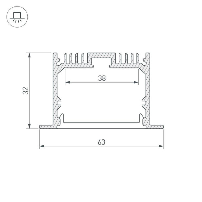 Профиль Arlight SL-LINIA62-F-2000 ANOD 019292 Профиль Arlight SL-LINIA62-F-2000 ANOD 019292