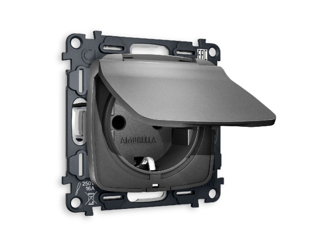 Комплект механизма розетки с/з со шторками и крышкой Ambrella Volt Omega MO658010 Комплект механизма розетки с/з со шторками и крышкой Ambrella Volt Omega MO658010