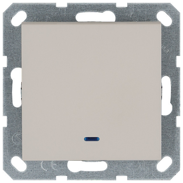 Выключатель одноклавишный со светодиодом 10A 250V с накладкой, цвет Тауп Jasmart G3011NT Выключатель одноклавишный со светодиодом 10A 250V с накладкой, цвет Тауп Jasmart G3011NT
