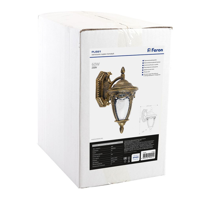 Уличный настенный светильник Feron Будапешт 11692