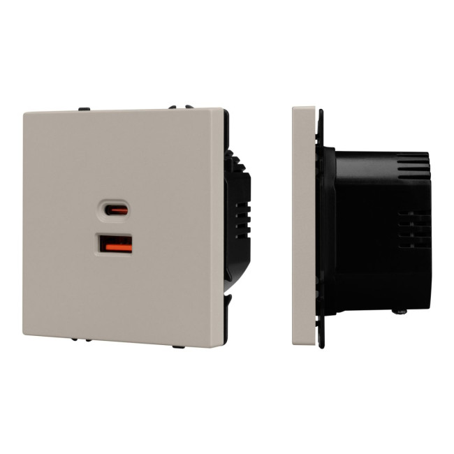 Механизм розетки с быстрой USB зарядкой Arlight SCT-NOBE-MUAC-SFPL-FC-CA (65W, QC3) 059446 Механизм розетки с быстрой USB зарядкой Arlight SCT-NOBE-MUAC-SFPL-FC-CA (65W, QC3) 059446