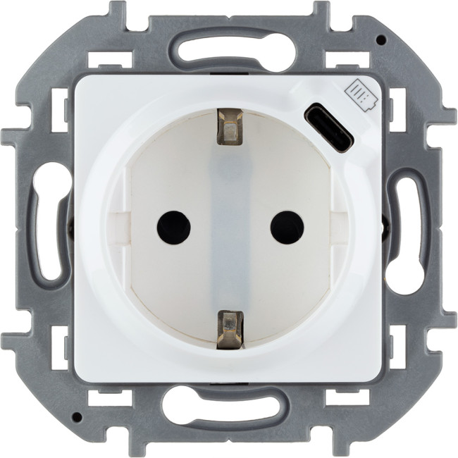 Розетка с/з с USB тип C со шторками Legrand Inspiria 673770 Розетка с/з с USB тип C со шторками Legrand Inspiria 673770
