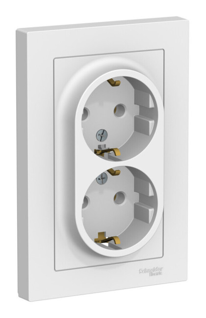 Розетка двойная с/з, 16А, в сборе Systeme Electric AtlasDesign Лотос ATN001324 Розетка двойная с/з, 16А, в сборе Systeme Electric AtlasDesign Лотос ATN001324
