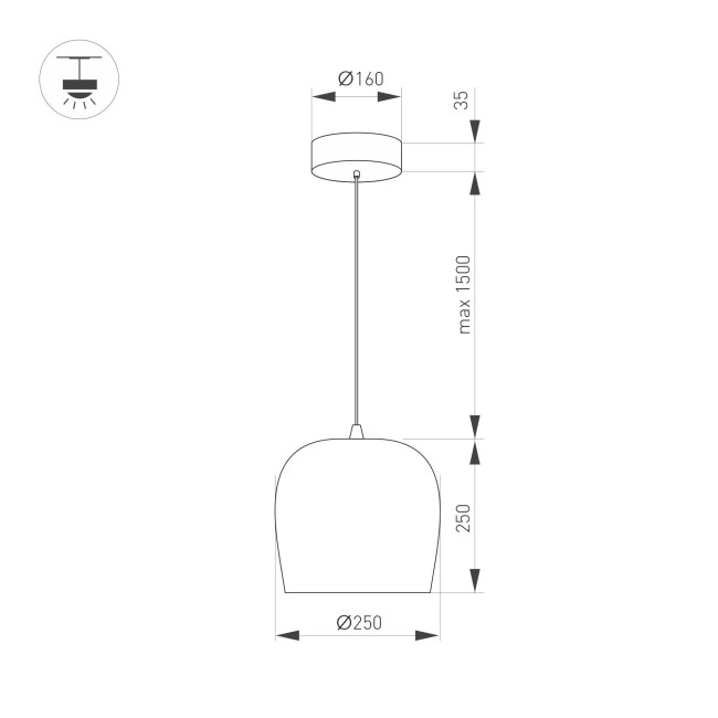 Подвесной светильник Arlight SP-PEONY-HANG-R250-15W Warm3000 (WH, 65 deg, 230V) 039548 Подвесной светильник Arlight SP-PEONY-HANG-R250-15W Warm3000 (WH, 65 deg, 230V) 039548