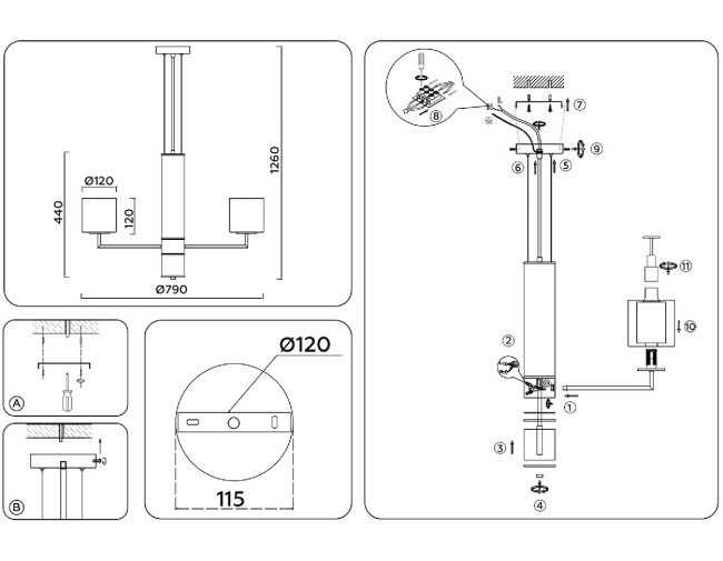 Подвесная люстра Ambrella Light High Light Heigh Light LH56003 Подвесная люстра Ambrella Light High Light Heigh Light LH56003