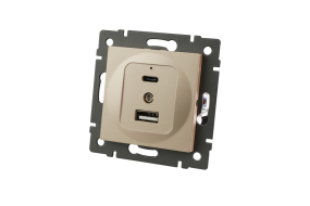 Механизм USB розетки Arlight SCT-MUAC-PL-GD-V (5V, 3A, QC4) 049841