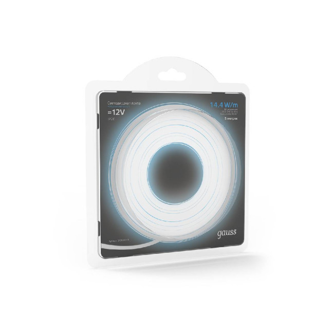 Светодиодная лента Gauss 14,4W/m 60LED/m 5050SMD холодный белый 5M 312000314 Светодиодная лента Gauss 14,4W/m 60LED/m 5050SMD холодный белый 5M 312000314