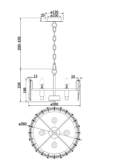 Подвесная люстра Maytoni Puntes MOD043PL-04CH