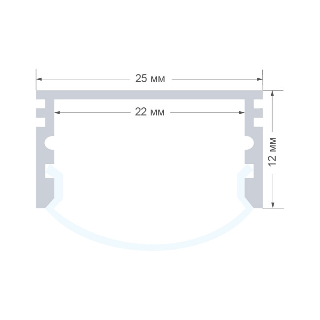 Профиль П-образный накладной Apeyron ширина ленты до 10мм (рассеиватель, заглушки - 2шт) 08-13 Профиль П-образный накладной Apeyron ширина ленты до 10мм (рассеиватель, заглушки - 2шт) 08-13
