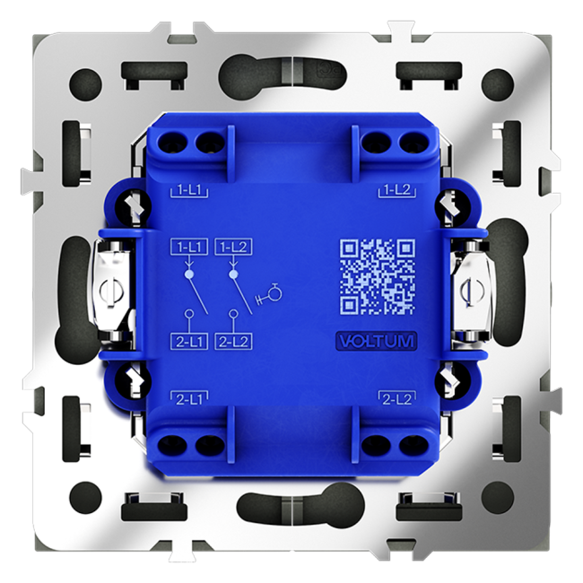 Выключатель с самовозвратом двухклавишный Voltum S70 VLS020608 (черный матовый)