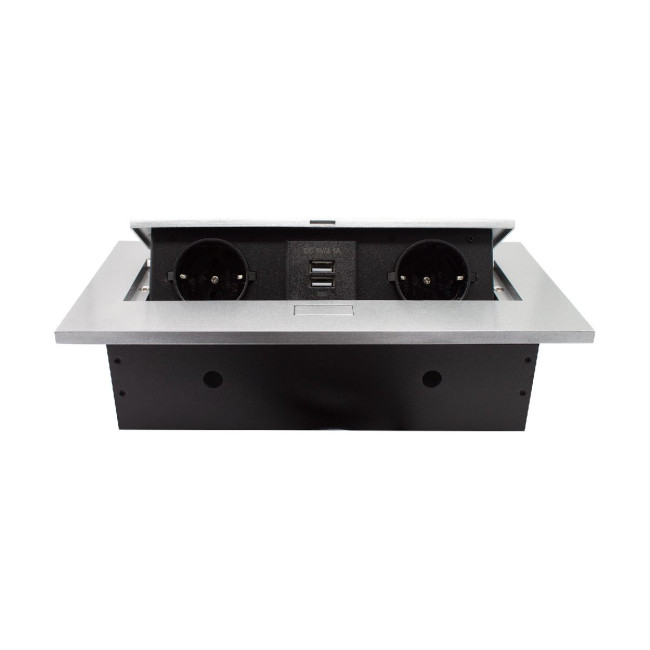 Блок розеток MX-226 (J) (2 секции полуавтоматический 2 USB с кабелем питания) Mebax 00-00002884