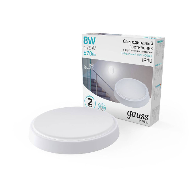 Настенно-потолочный светодиодный светильник Gauss Hall 193411208-OAS Настенно-потолочный светодиодный светильник Gauss Hall 193411208-OAS