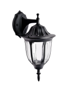 Уличный настенный светильник ЭРА Галатея GBW-105-1-BL-0380 230В Е27 IP54 чёрный вниз Б0071483