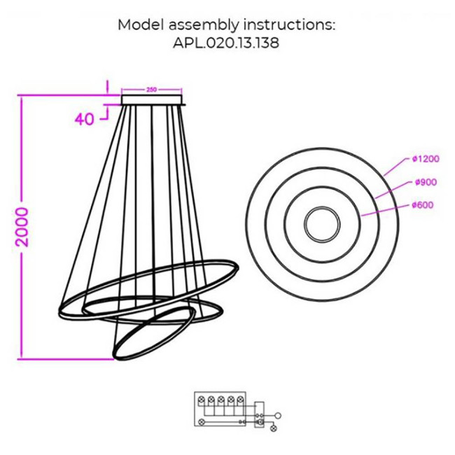 Подвесная светодиодная люстра Aployt Monisia APL.020.13.138 Подвесная светодиодная люстра Aployt Monisia APL.020.13.138