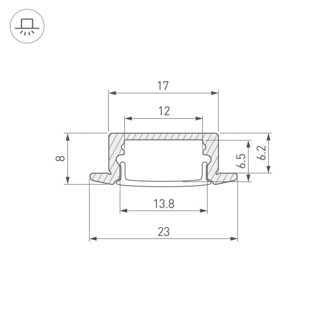 Профиль Arlight LINE-2308-F-2000 WHITE 044237(1) Профиль Arlight LINE-2308-F-2000 WHITE 044237(1)
