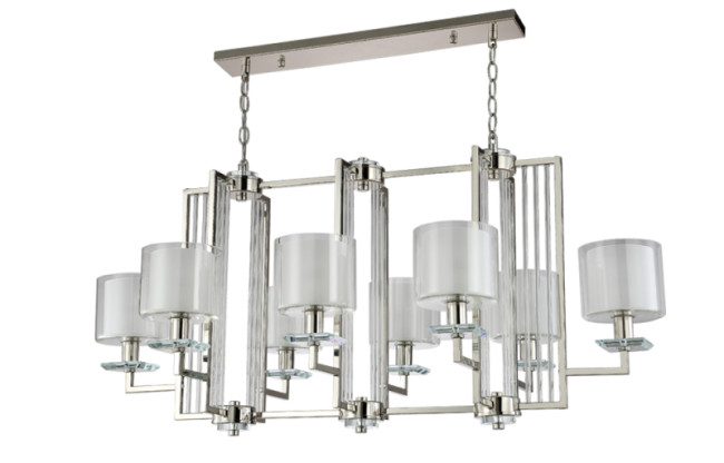Подвесная люстра Crystal Lux Nicolas NICOLAS SP8 L1000 NICKEL/WHITE Подвесная люстра Crystal Lux Nicolas NICOLAS SP8 L1000 NICKEL/WHITE