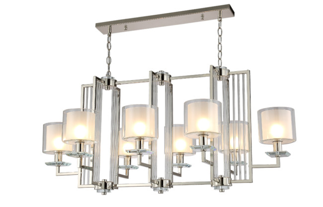 Подвесная люстра Crystal Lux Nicolas NICOLAS SP8 L1000 NICKEL/WHITE Подвесная люстра Crystal Lux Nicolas NICOLAS SP8 L1000 NICKEL/WHITE