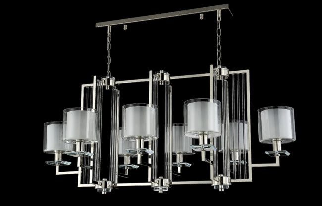 Подвесная люстра Crystal Lux Nicolas NICOLAS SP8 L1000 NICKEL/WHITE Подвесная люстра Crystal Lux Nicolas NICOLAS SP8 L1000 NICKEL/WHITE