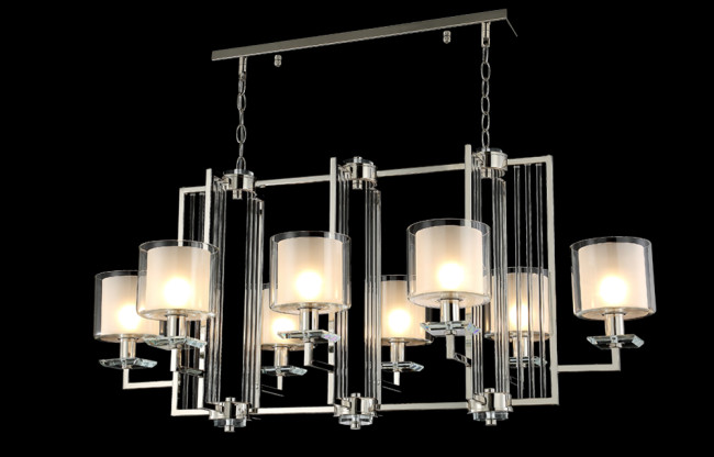 Подвесная люстра Crystal Lux Nicolas NICOLAS SP8 L1000 NICKEL/WHITE Подвесная люстра Crystal Lux Nicolas NICOLAS SP8 L1000 NICKEL/WHITE
