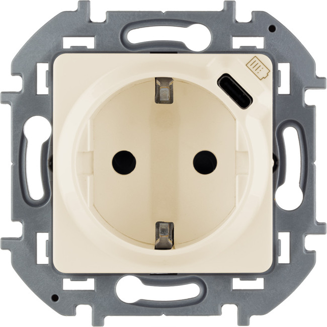 Розетка с/з с USB тип C со шторками Legrand Inspiria 673771 Розетка с/з с USB тип C со шторками Legrand Inspiria 673771