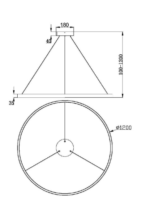 Подвесной светильник Maytoni Rim MOD058PL-L65BK