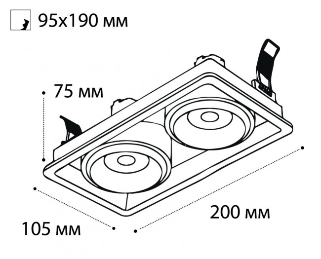 Встраиваемый светильник Italline DE-312 black