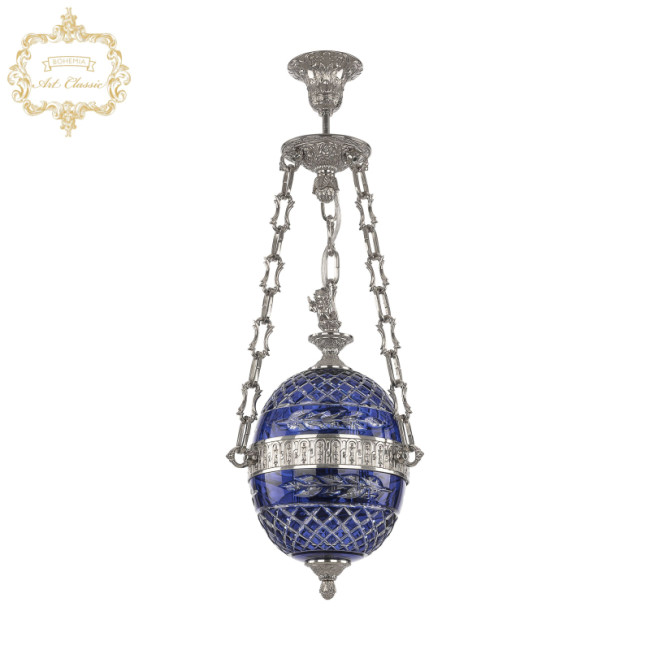 Подвесной светильник Art Classic 34.1000P.20.Ni.Clear-Blue.H-1J.FA3S Подвесной светильник Art Classic 34.1000P.20.Ni.Clear-Blue.H-1J.FA3S