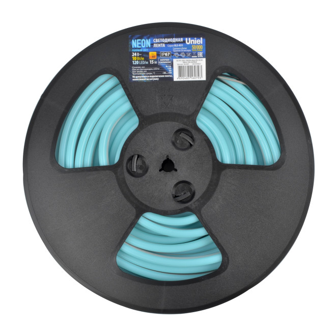 Светодиодная лента Uniel ULS-N11-2835-120LED/m-8mm-IP67-DC24V-10W/m-15M-LIGHTBLUE UL-00009105