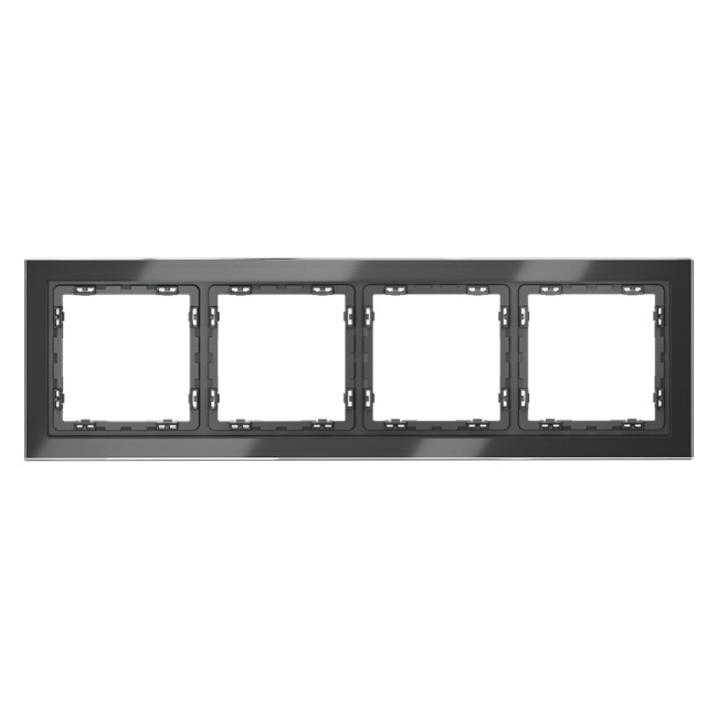 Рамка на 4 поста Voltum S70 VLS110407 (графит, стекло)