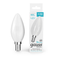 Светодиодная филаментная лампа Gauss Basic Filament E14 4,5W 4100K 1035125 Светодиодная филаментная лампа Gauss Basic Filament E14 4,5W 4100K 1035125
