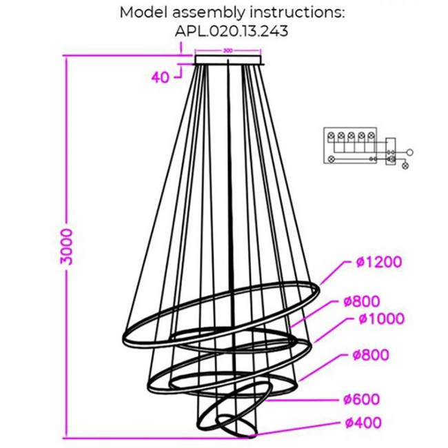 Подвесная светодиодная люстра Aployt Monisia APL.020.13.243 Подвесная светодиодная люстра Aployt Monisia APL.020.13.243