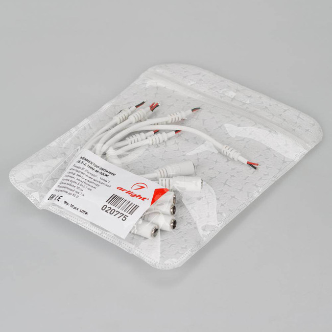Коннектор питания Arlight J5.5-2.1mm-M-10cm 020775 Коннектор питания Arlight J5.5-2.1mm-M-10cm 020775