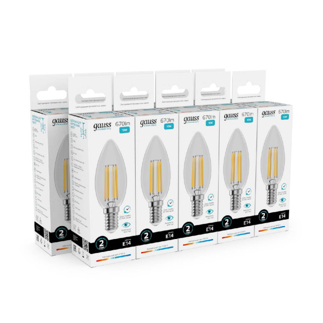 Лампа светодиодная Gauss Filament Elementary E14 10W 4100K 32120 Лампа светодиодная Gauss Filament Elementary E14 10W 4100K 32120