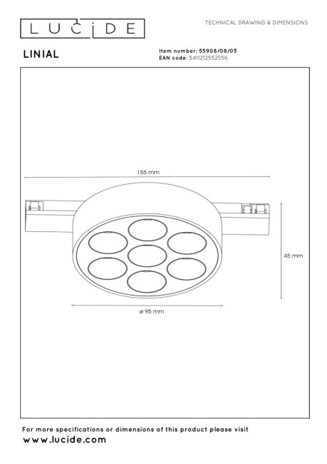 Трековый светильник Lucide Linial Xavi 55908/08/05 Трековый светильник Lucide Linial Xavi 55908/08/05