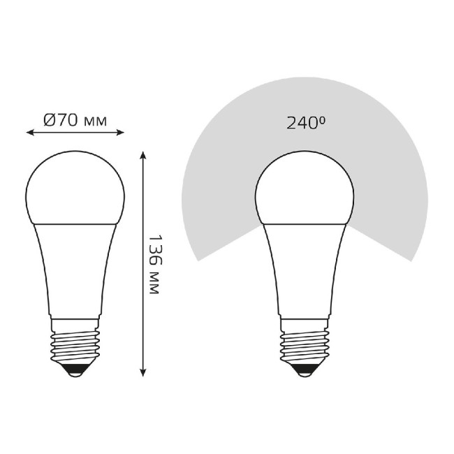 Лампа светодиодная Gauss E27 25W 3000K груша матовая 73215 Лампа светодиодная Gauss E27 25W 3000K груша матовая 73215