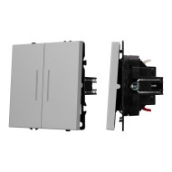 Механизм выключателя двухклавишный проходной Arlight LED SWT-NOBE-MKP2-SFPL-L-IS (230V, 10A) 059415