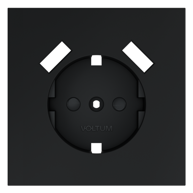 Накладка для розетки с заземлением и защитными шторками, с USB A+A Voltum S70 (графит) VLS000907