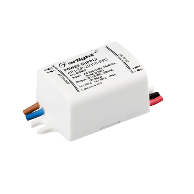 Блок питания Arlight ARJ-SP-20350-PFC (7W, 12-20V, 350mA) 037439 Блок питания Arlight ARJ-SP-20350-PFC (7W, 12-20V, 350mA) 037439