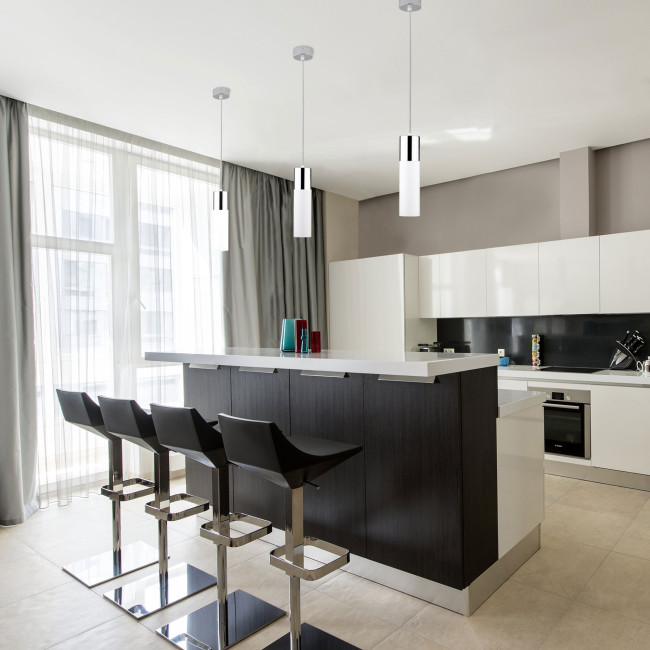 Подвесной светильник Eurosvet Double Topper 50135/1 LED хром/белый Подвесной светильник Eurosvet Double Topper 50135/1 LED хром/белый