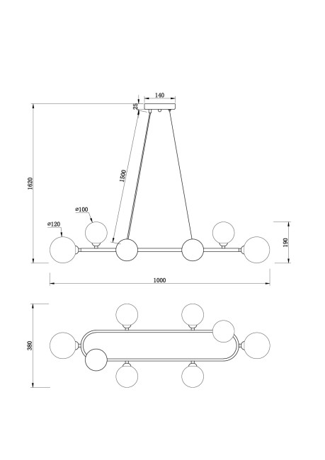 Подвесной светильник Freya Globos FR5222PL-08B
