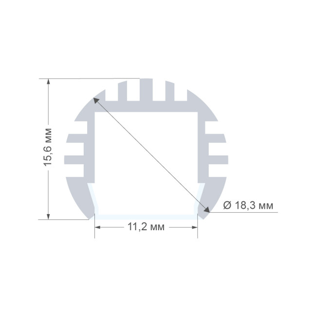 Профиль круглый универсальный Apeyron ширина ленты до 10мм (рассеиватель, заглушки - 2шт) 08-18 Профиль круглый универсальный Apeyron ширина ленты до 10мм (рассеиватель, заглушки - 2шт) 08-18