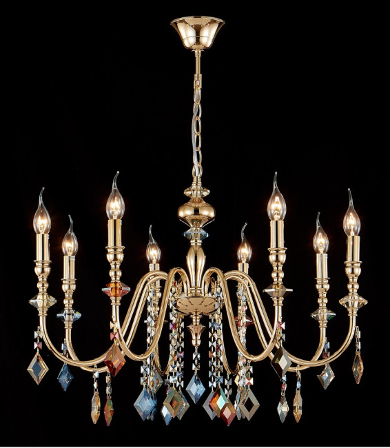 Подвесная люстра Crystal Lux Mercedes MERCEDES SP8 GOLD/COLOR