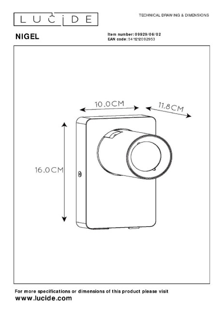 Спот Lucide Nigel 09929/06/02 Спот Lucide Nigel 09929/06/02