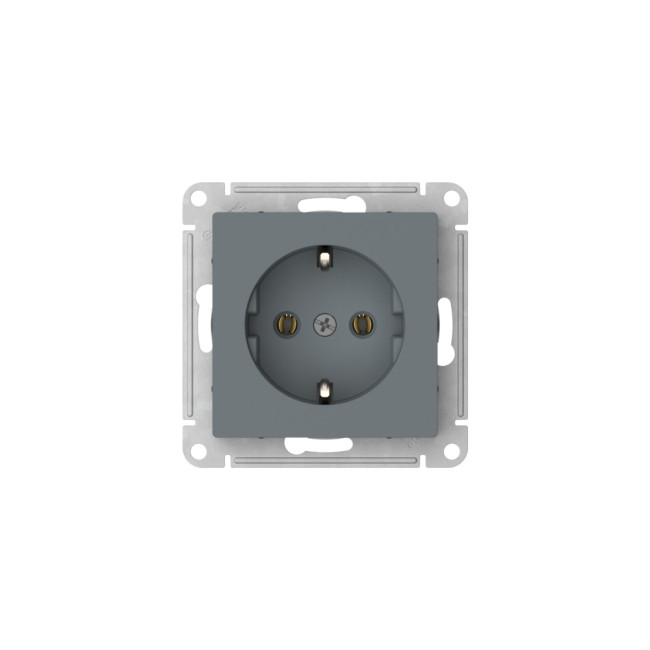 Розетка с заземлением, 16А, мех., быстрозажим. Клем Systeme Electric AtlasDesign Грифель Розетка с заземлением, 16А, мех., быстрозажим. Клем Systeme Electric AtlasDesign Грифель