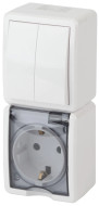 Блок розетка-выключатель двухклавишный ЭРА Эксперт IP54 16A 250V 11-7408-01 Б0036006 Блок розетка-выключатель двухклавишный ЭРА Эксперт IP54 16A 250V 11-7408-01 Б0036006