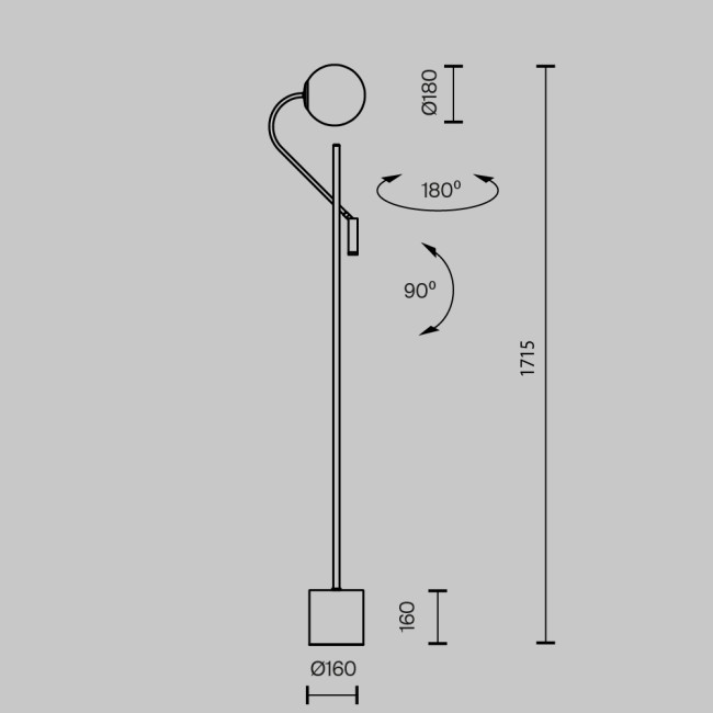 Торшер Maytoni Fly MOD230FL-01B Торшер Maytoni Fly MOD230FL-01B