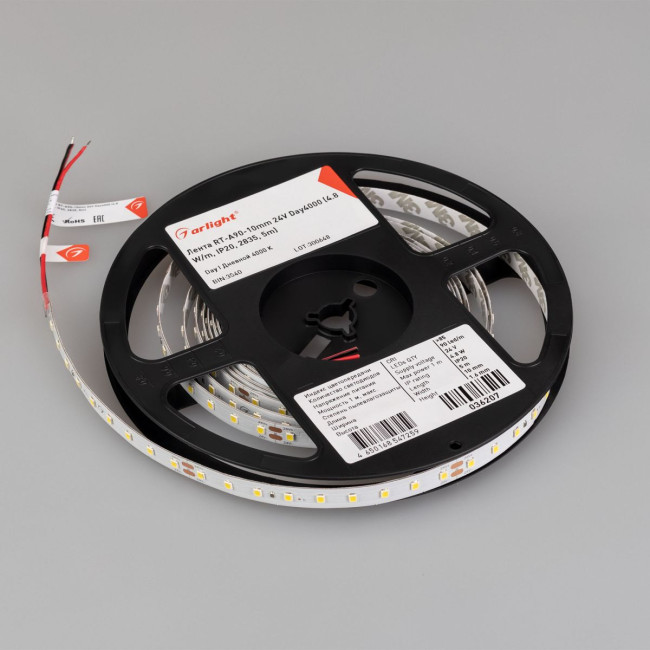 Светодиодная лента Arlight ULTRA-A90-10mm 24V Day4000 (4.8 W/m, IP20, 5m) (высок.эфф.200 лм/Вт) 036207(1) Светодиодная лента Arlight ULTRA-A90-10mm 24V Day4000 (4.8 W/m, IP20, 5m) (высок.эфф.200 лм/Вт) 036207(1)